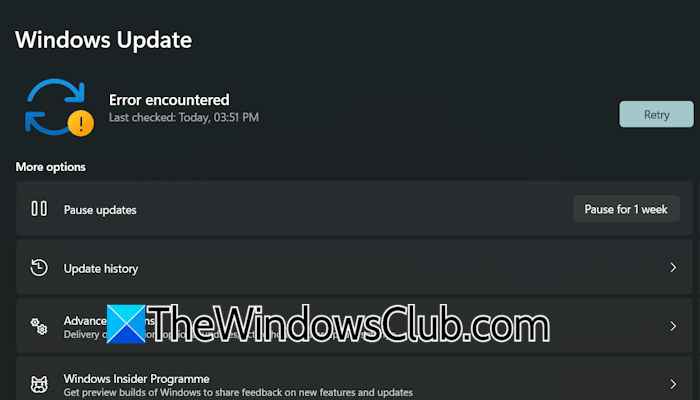 رفع خطای Error Encountered در Windows Update ویندوز 11 و ویندوز 10